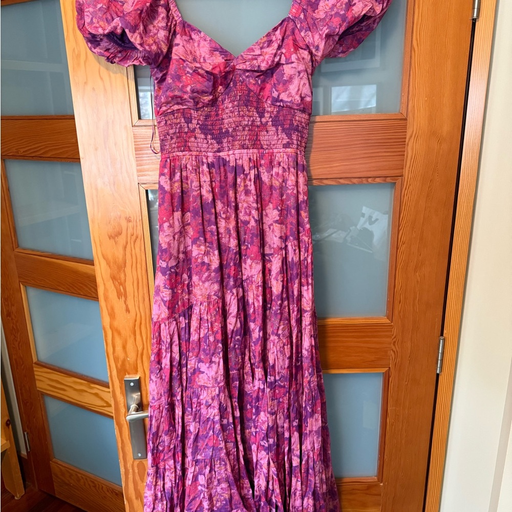 Free People Purple Floral Midi Dress